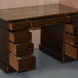 Victorian desk with two columns, hardwood, with VR locks, 1860.