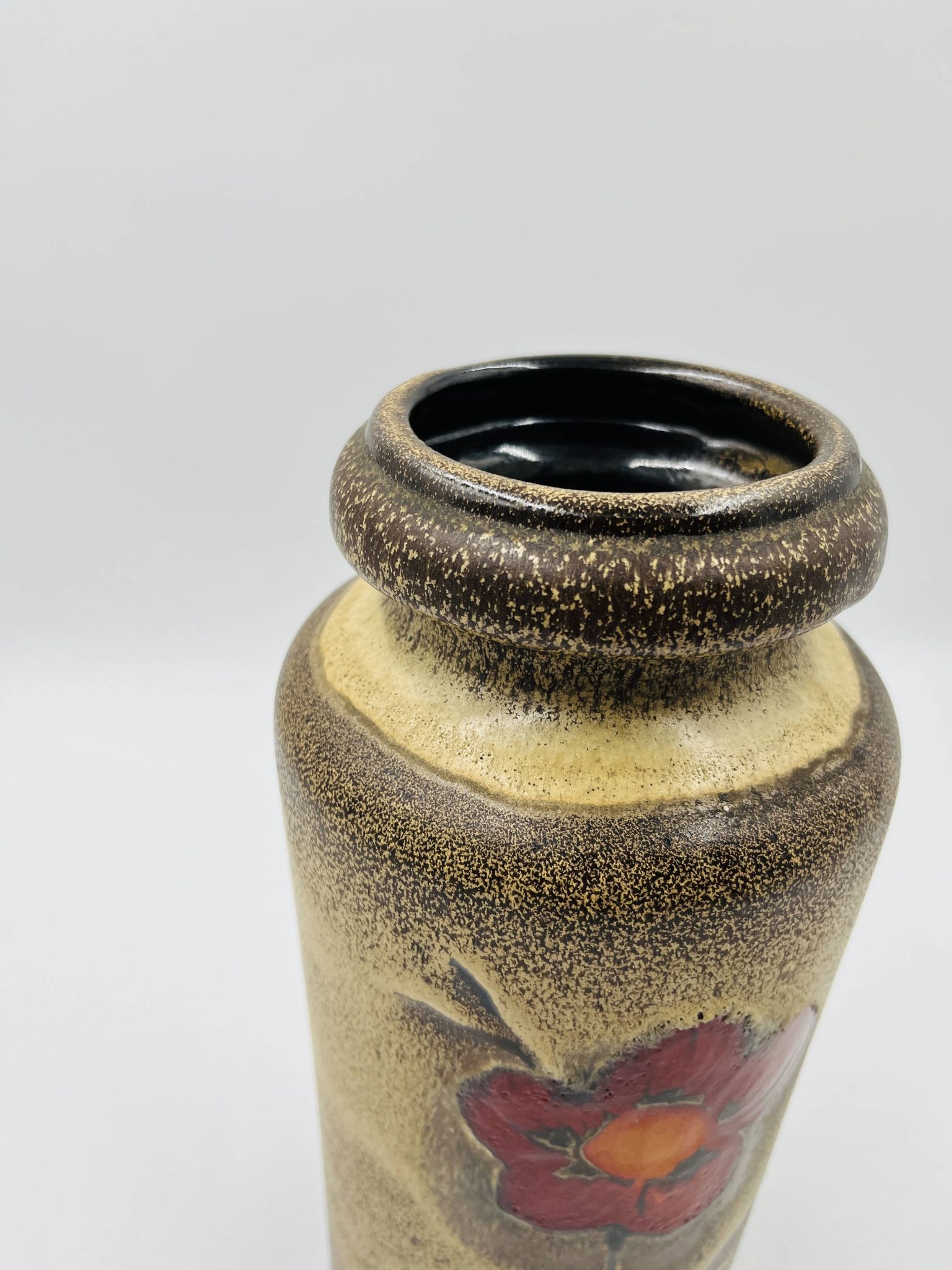 Vase Scheurich forme 517 décor floral par Heinz Siery