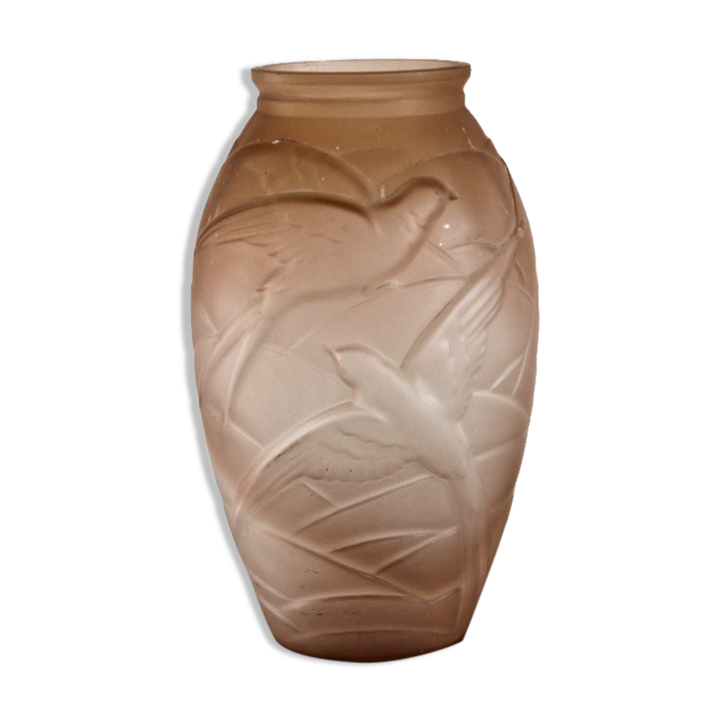Vase en verre moulé art déco