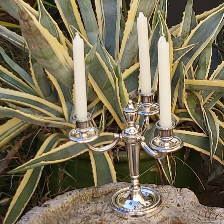 Pair of chandeliers model beads silver metal Christofle