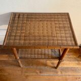 Table d’appoint en bois simulant le bambou d’époque colonial