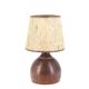 Handcrafted ceramic lamp signed, beige lampshade