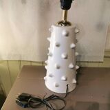Moroccan white ceramic spiked lamp base