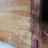 Bed frame double wood  inlay vintage