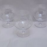 Set of six glasses engraved with crystal grape bunches