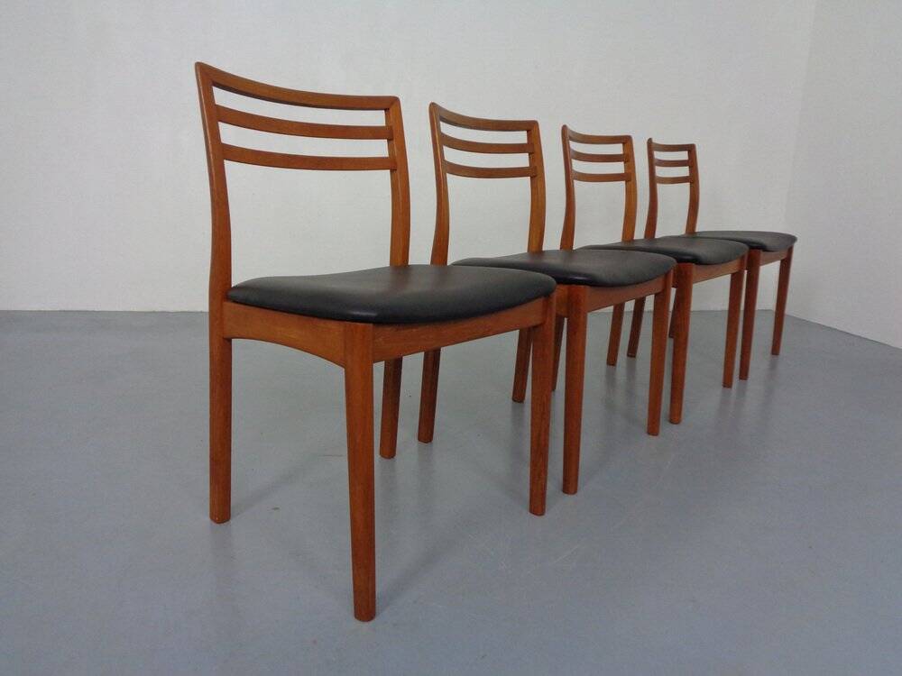 Danish Teak Dining Chairs, 1960s, Set of 4
