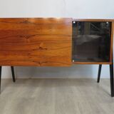 Small rosewood bar lounge sideboard with compass legs