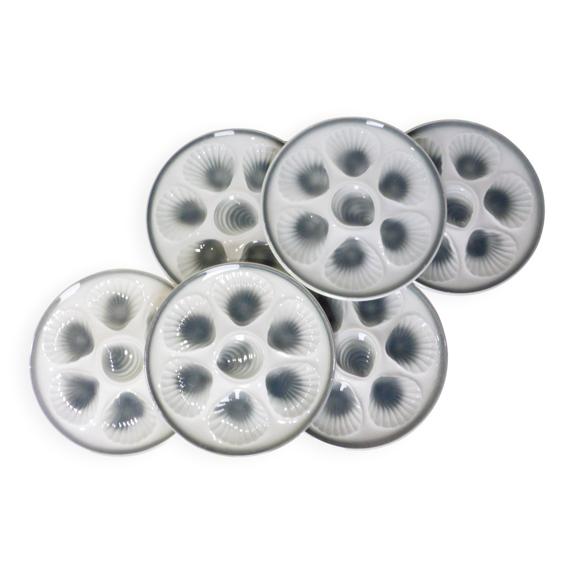 6 oyster plates Moulin des Loups and Orchies 210371