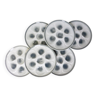 6 oyster plates Moulin des Loups and Orchies 210371