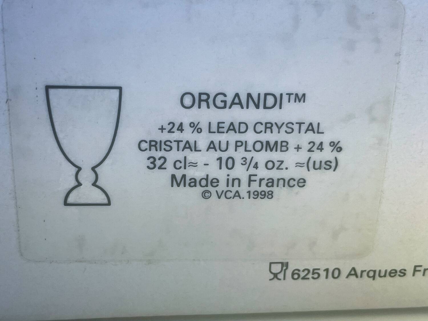Set of 6 crystal stemmed glasses - large model - JG DURAND