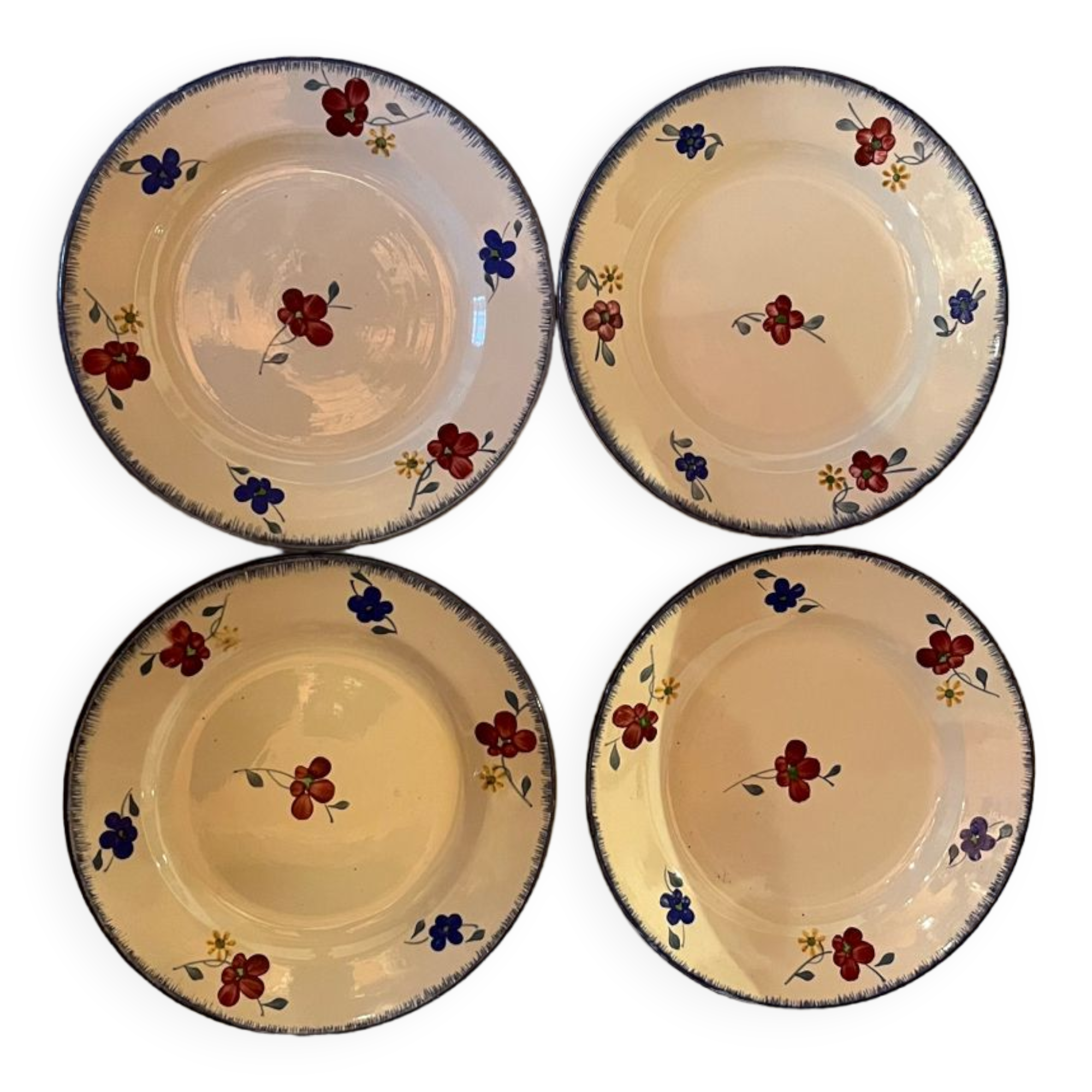 Set of 4 dessert plates Digoin Sarreguemines old