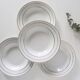 Set of 4 hollow plates, opaque porcelain, vintage French