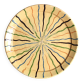 Red Provençal earthenware plate, sun decoration, Folk Art