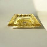 Cendrier vintage Walther en verre jaune