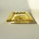 Cendrier vintage Walther en verre jaune