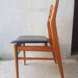 Scandinavian wood and leatherette chair