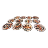 Fish service Vallauris dish + 12 plates