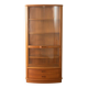 Vitrine exclusive des années 1980, en teck massif, portes en verre, tiroirs, éclairée.