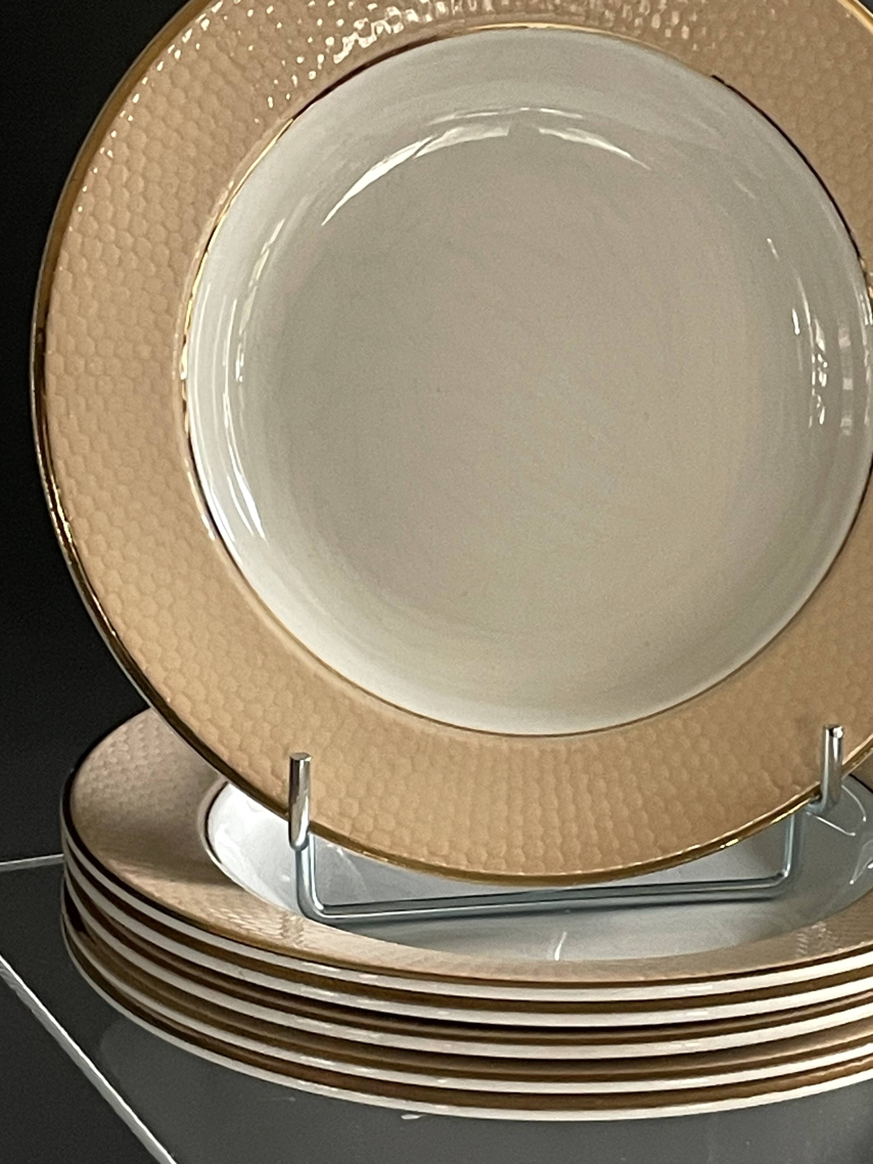 6 deep plates from L'Amandinoise model "Chamois" beige in very good condition.