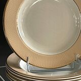 6 deep plates from L'Amandinoise model "Chamois" beige in very good condition.