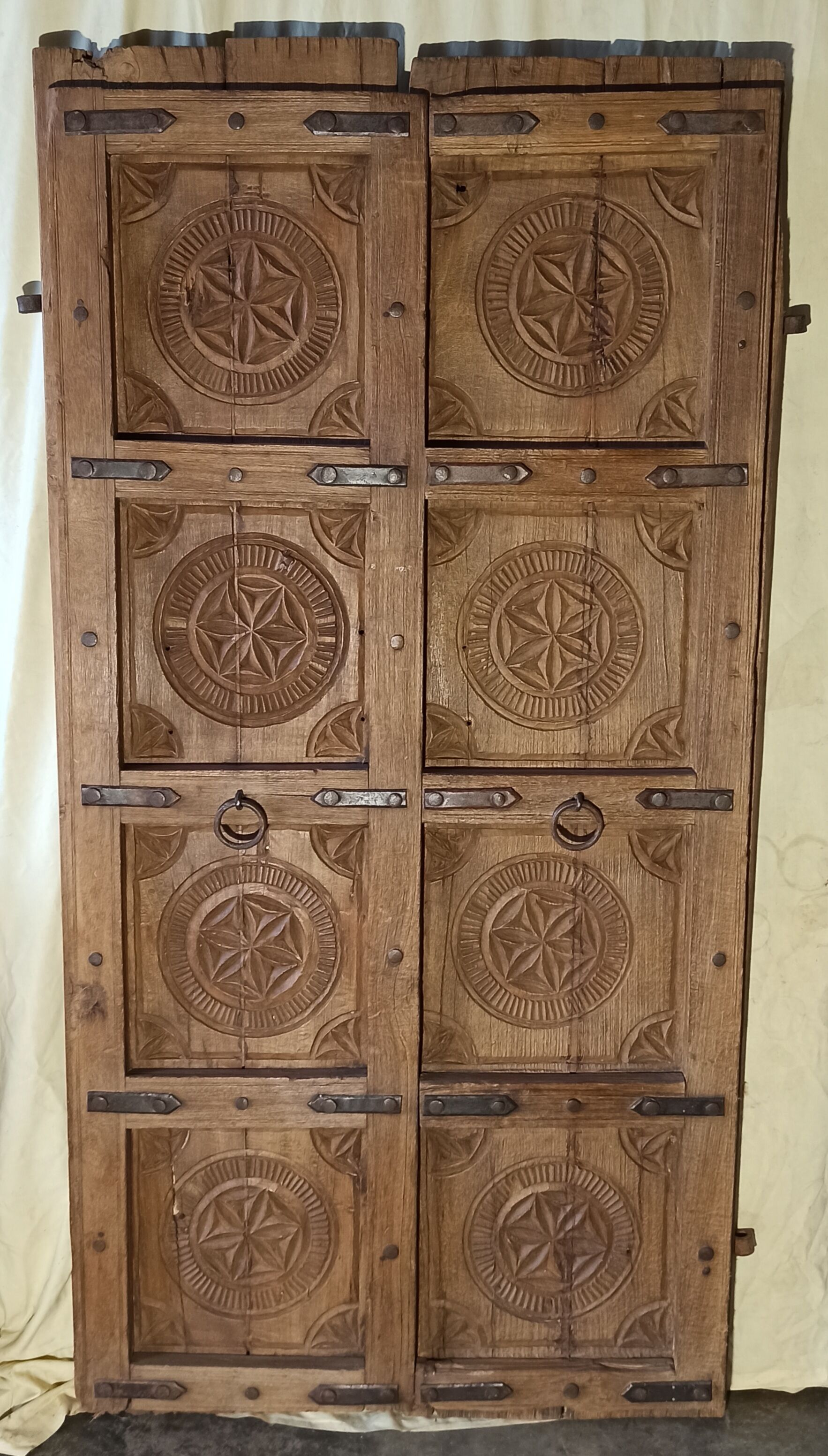 Old brown wooden door