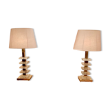 Paire de lampes Arlequin en verre Murano, XXe siècle