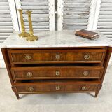 Louis XVI style chest of drawers in mahogany and walnut