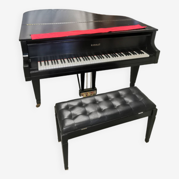 Kimball Black lacquered quarter piano 3 ebony satin pedals + MAG stool