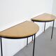 Pair of Italian Sunburst Veneered Consoles / Side Tables, 1960s
