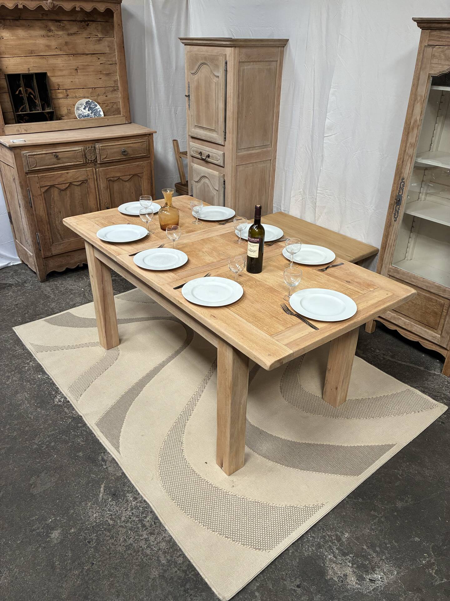 Solid oak farmhouse table