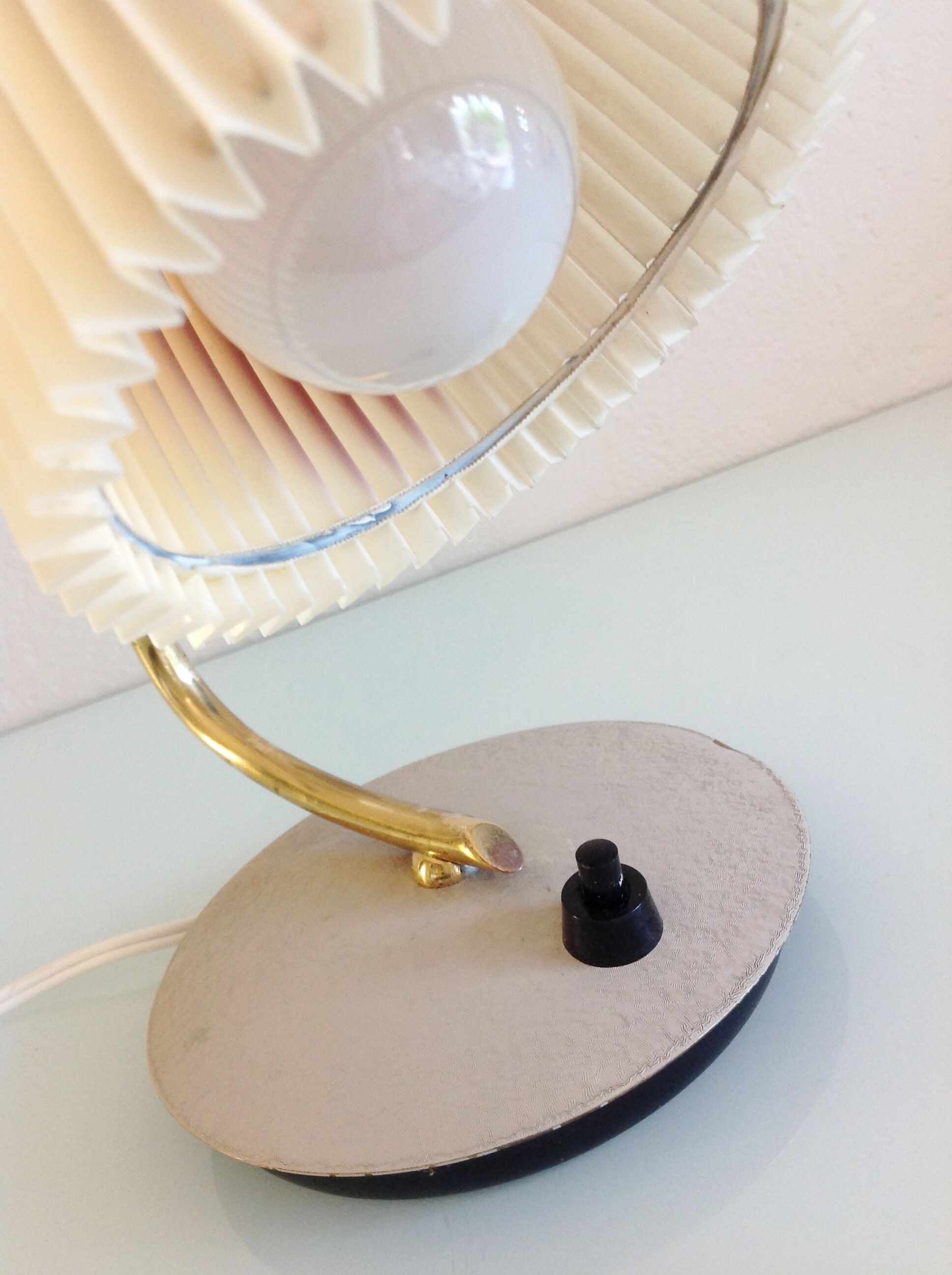 Bedside lamp with pleated day blinds, vintage 60