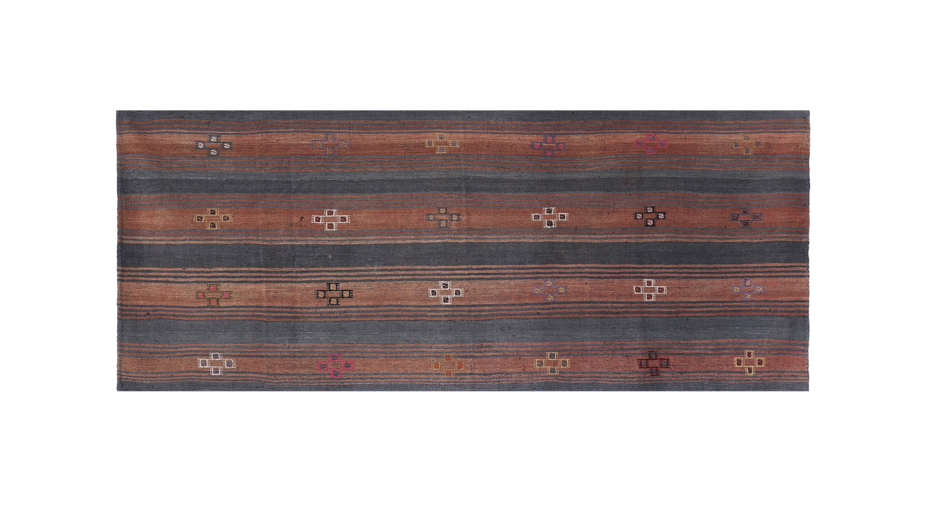 Vintage Turkish Oushak Handwoven Rug 120x286 cm