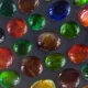 Ashtray, coloured pebbles, 1970s