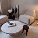 Table basse circulaire Omega - Travertin Naturel