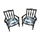 Paire de fauteuils tissu jungle