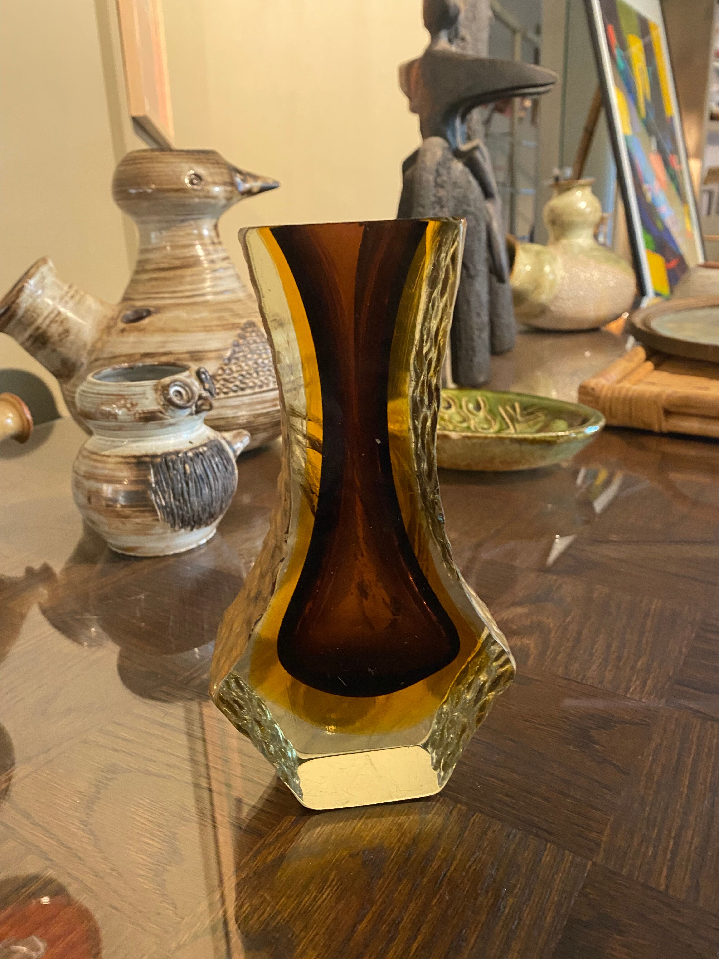 Murano glass vase 70s Flavio Poli