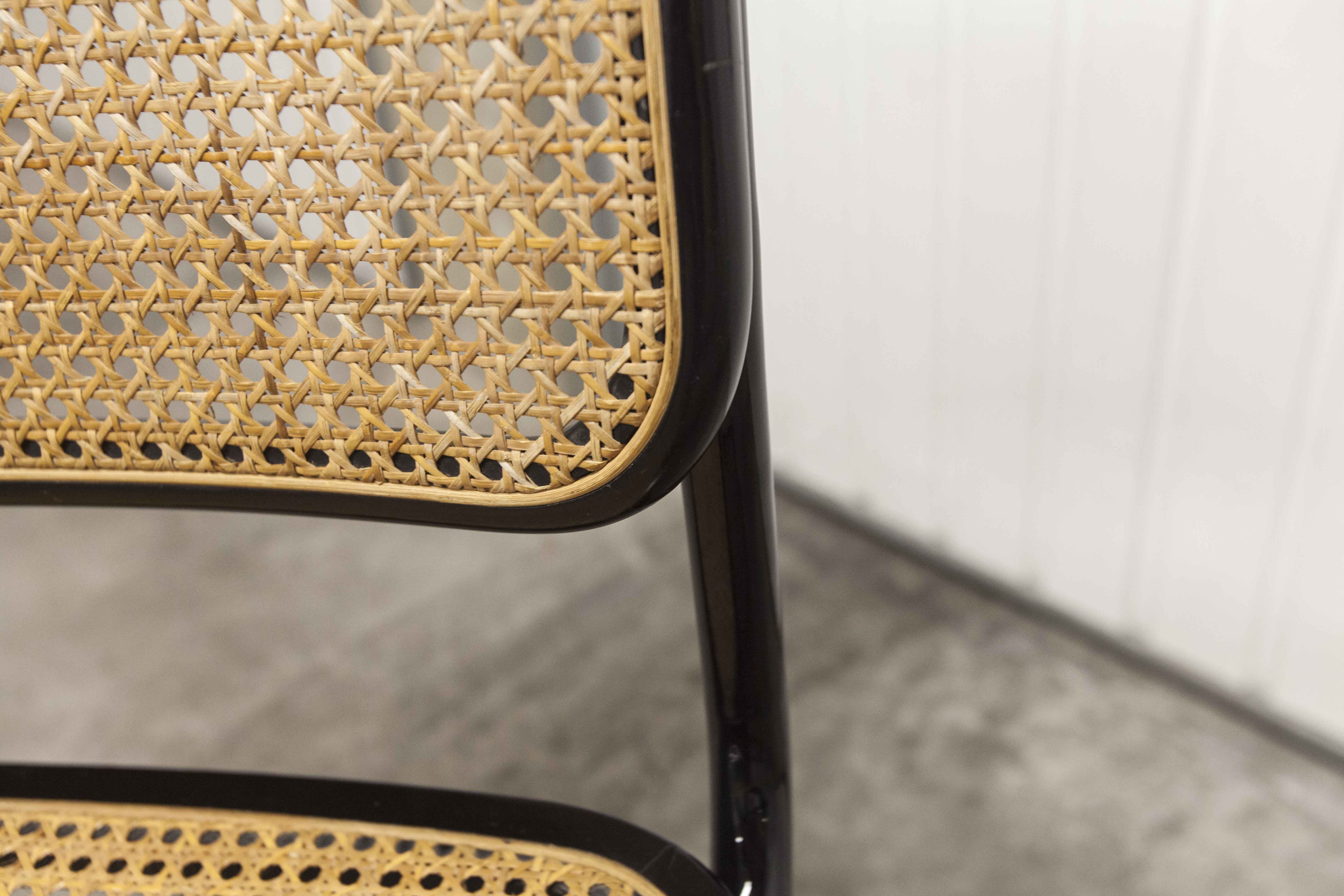 Pair of black Breuer B32 chairs restored, new stamps