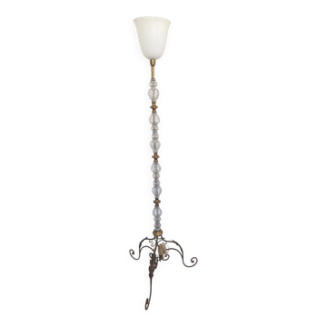 Bronze and glass floor lamp