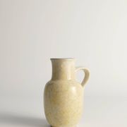 Mid-Century Modern Grey & Yellow Stoneware Vase with Handle by Strehla, Germany