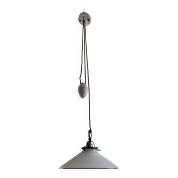 Suspension en porcelaine et en verre Art Déco