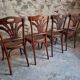 Ensemble de 4 chaises bistrot françaises anciennes Thonet – vers 1920
