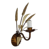Vintage wall light with golden wheat ears Maison Masca Florence 70s