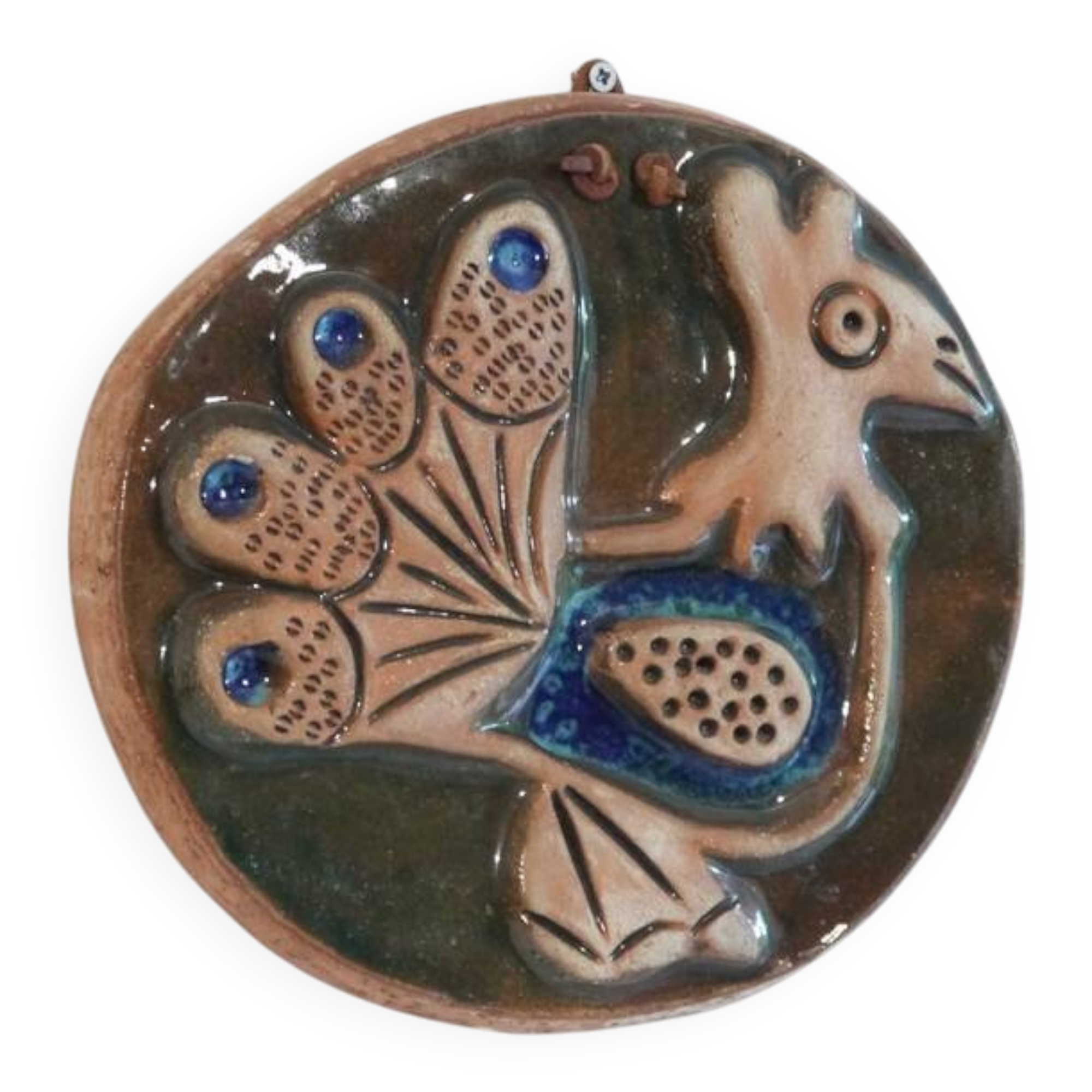 Ceramic wall plaque suede 1960