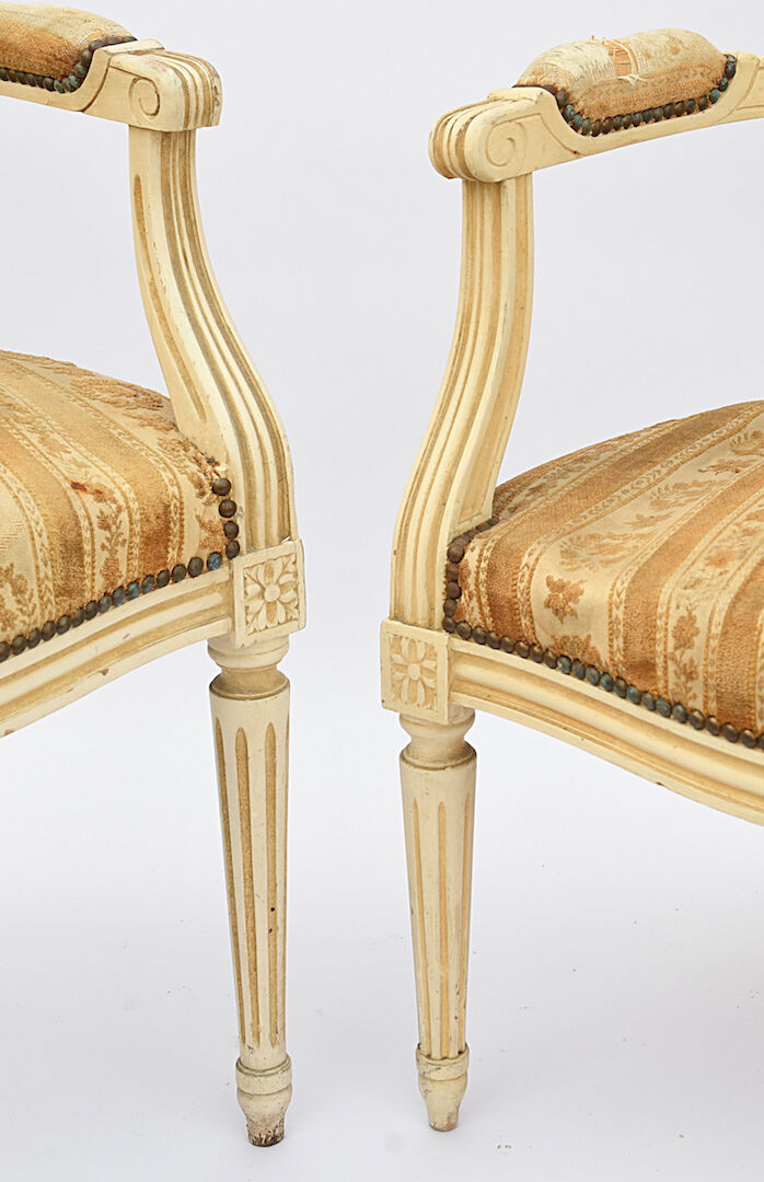 Pair of Louis XVI style armchairs
