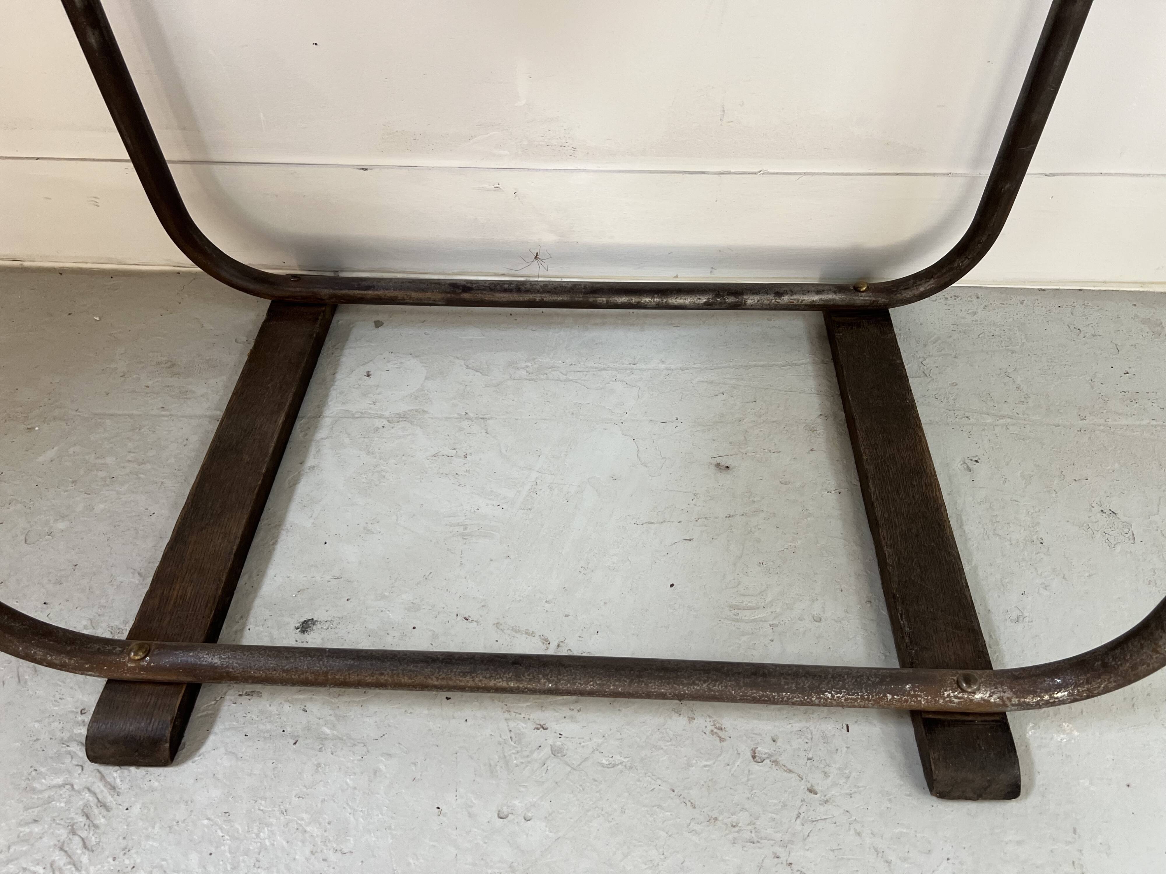 Designer desk in tube and wooden top, 20th century