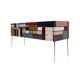 Murano Coloured Glass and Brass Sideboard Composed of 6 Drawers