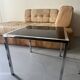 table basse carrée en chrome et verre noire, design