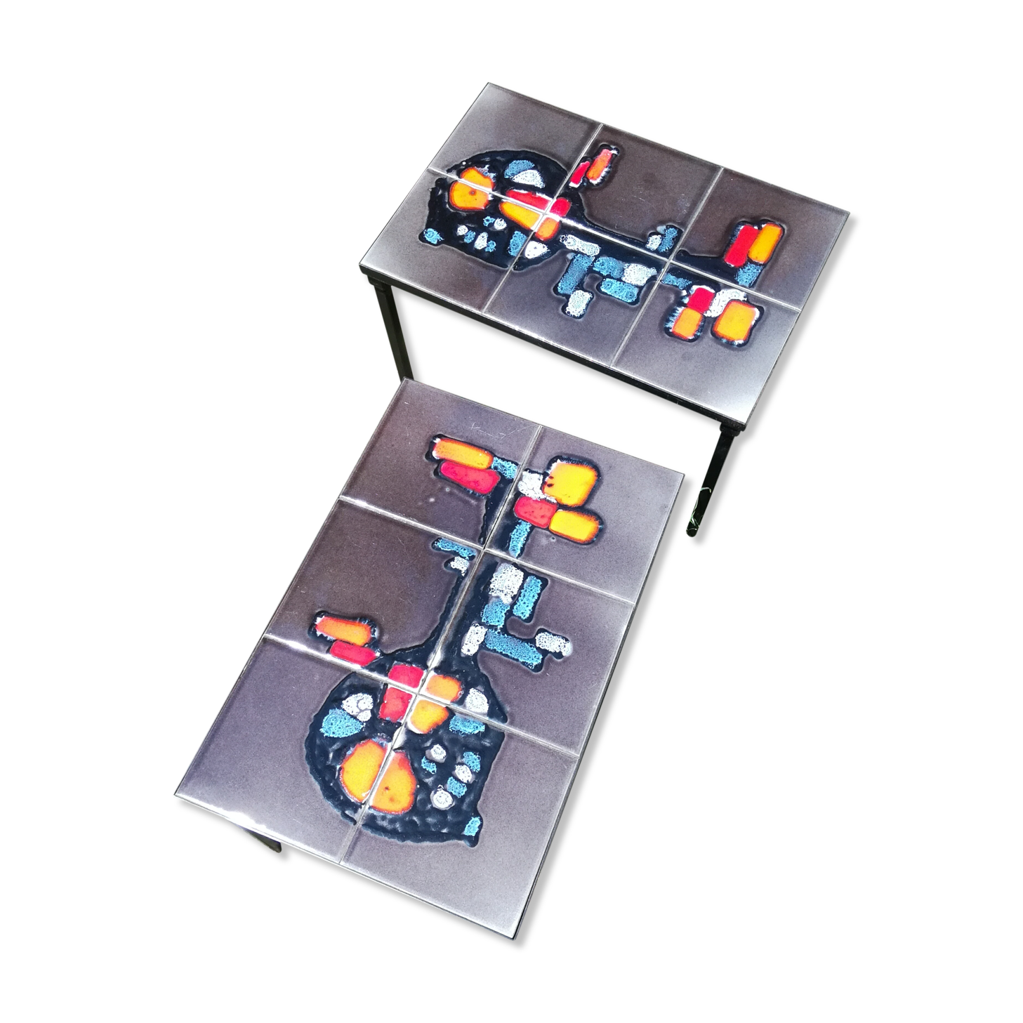 Two 70's ceramic coffee tables