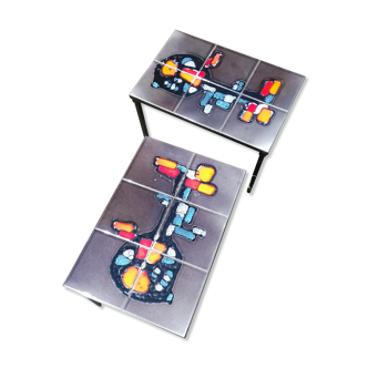 Two 70's ceramic coffee tables