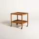 Scandinavian beech and oak trolley, 1960s